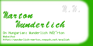 marton wunderlich business card